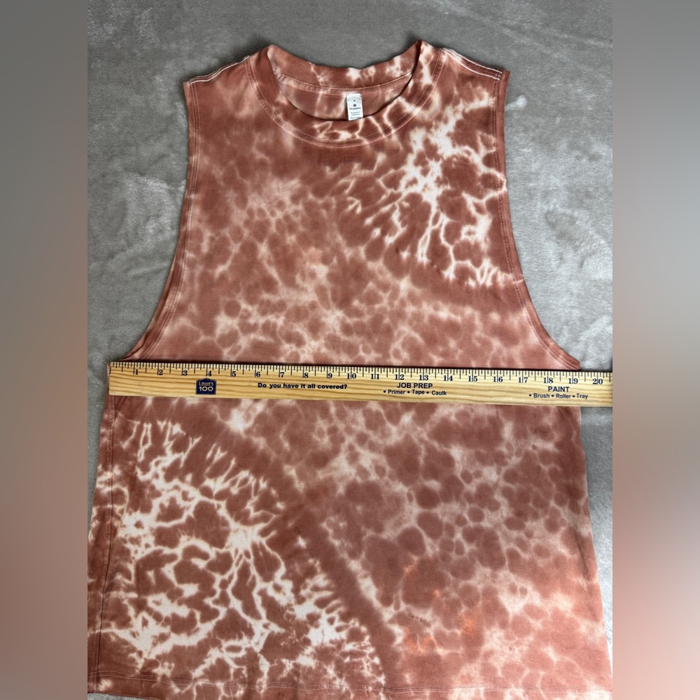Lululemon All Yours Tank Top Tie Dye Pink Size 6 Marmoleado Copper Pima Cotton - Picture 10 of 12